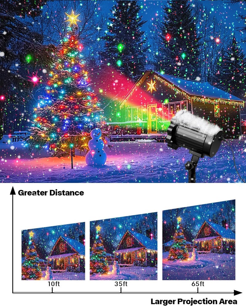 EH.DT Brighter Laser Christmas Lights Projector Outdoor, 2025 Upgraded 2 Colors Red Green Gypsophila Moving Twinkle Stars Light Show, Holiday Projector Landscape Spotlight Decorations for House/Garden/Party - Image 5